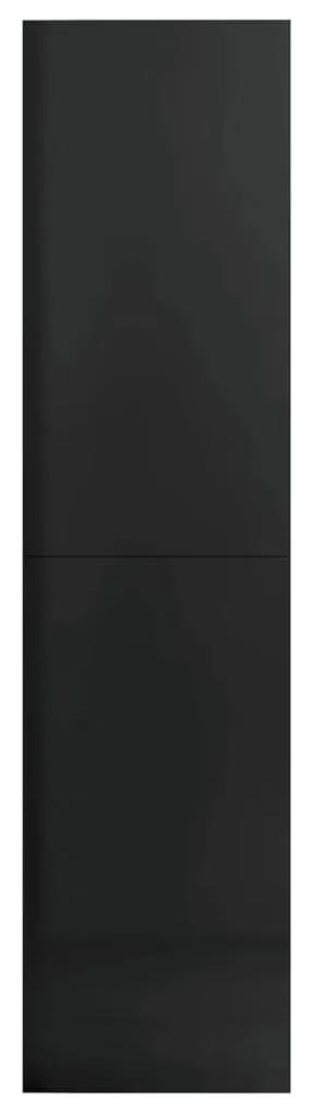 Sifonier, negru extralucios, 100x50x200 cm, PAL negru foarte lucios, 100 x 50 x 200 cm, 1