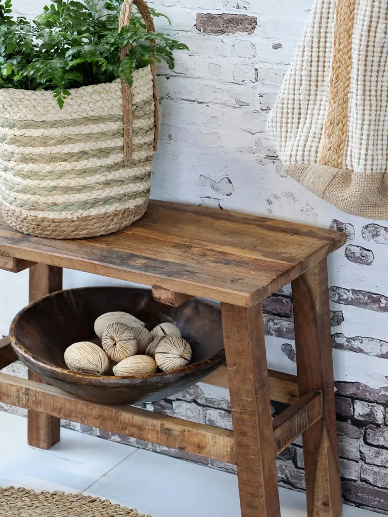 Bancă din lemn reciclat, design rustic, Grimaud