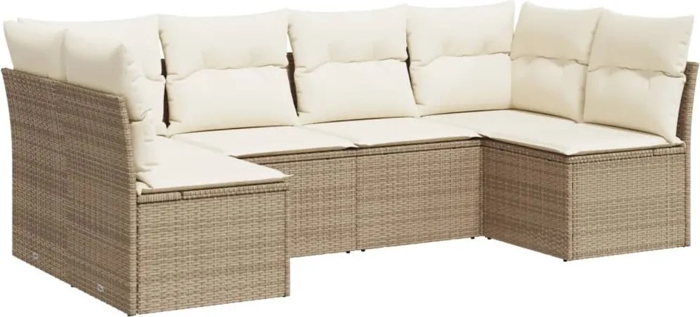vidaXL Set canapele de grădină cu perne, 6 piese, bej, poliratan