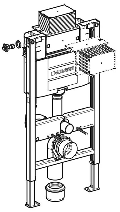 Rama de montaj, Geberit, Duofix, pentru vas WC suspendat, 98 cm, cu rezervor incastrat Omega 12 cm