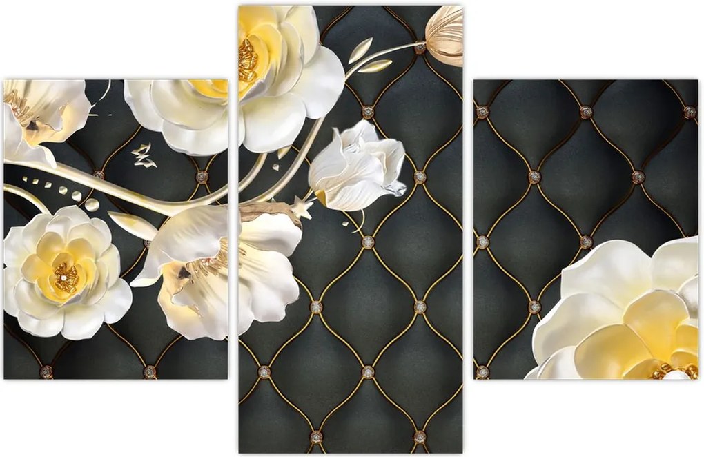 Tablou - Imagine cu flori de trandafir alb (90x60 cm)