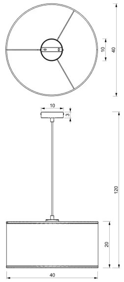 Lustră pe cablu RATTAN 1xE27/60W/230V d. 40 cm ratan