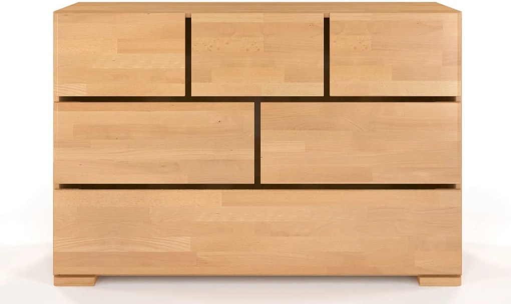 Comodă lemn masiv TerraCraft Fag 3+2+1 Sertare, 120 × 45 × 81 cm - Natural