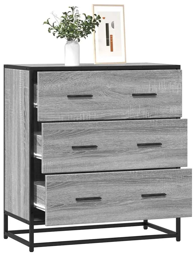 vidaXL Dulap, gri sonoma, 68x35x76 cm, lemn prelucrat și metal