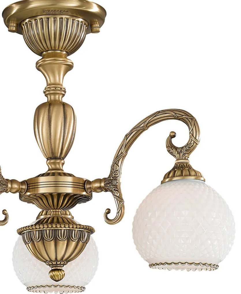 Lustra aplicata clasic design italian din alama, sticla 8400 RA-PL. 8420/3