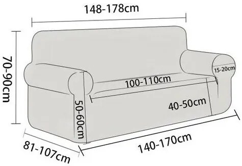 Husă multielastică 4Home canapea Magic clean gri deschis, 145 - 185 cm