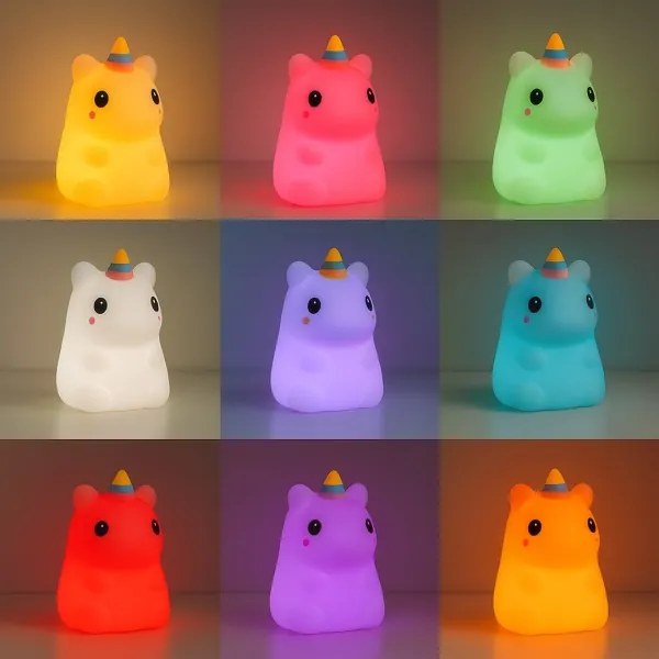 Lampă de veghe LED RGBW reîncărcabilă și reglabilă pentru copii UNICORN LED/1W/5V 1200 mAh