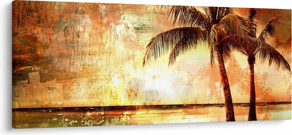 Tablou - Palmieri pe plajă (120x50 cm)