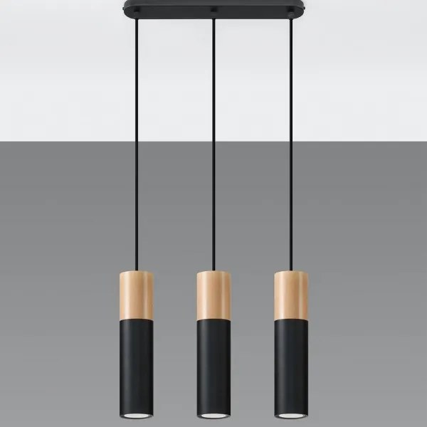 Lustră pe cablu PABLO 3xGU10/40W/230V negru