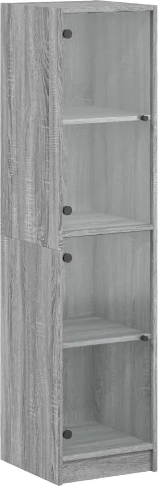 vidaXL Dulap cu uși din sticlă, sonoma gri, 35x37x142 cm