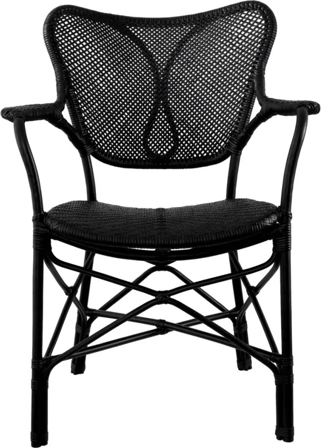 Scaun cu brate din ratan design LUX, Colony negru