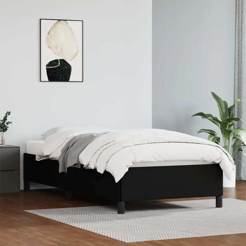 347233 vidaXL Cadru de pat, negru, 100x200 cm, piele ecologică