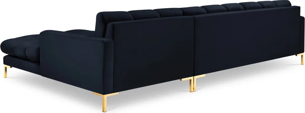 Coltar dreapta 5 locuri, Mamaia, Micadoni Home, GL, 293x185x75 cm, catifea, albastru inchis
