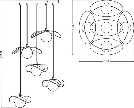 Osram DECOR PEARL – lustru suspendat pe cablu, 5x G9, 5W, 230V, bej