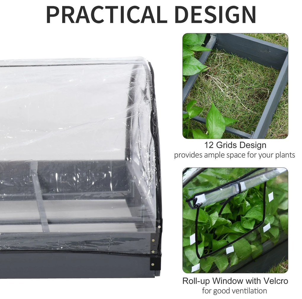 Outsunny Mini Sera de Gradina pentru plante, legume, fructe, gradinarit cu acoperire in PVC transparent | Aosom Romania