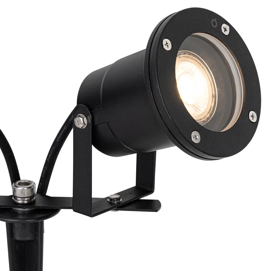 Spot modern de grădină negru, cu cablu și ștecher incluse, 150 cm, 2 lumini, IP65 - Basic