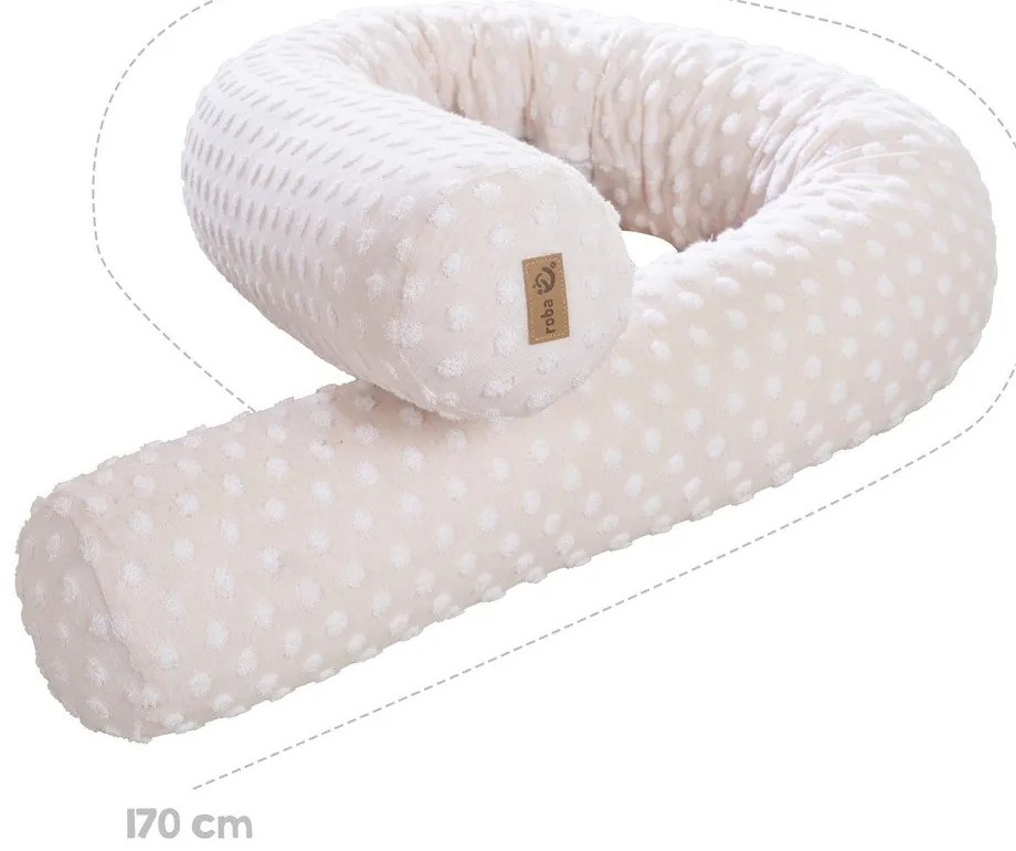 Apărătoare pentru pătuț bej din amestec de bumbac 170 cm Frosty Almond – Roba