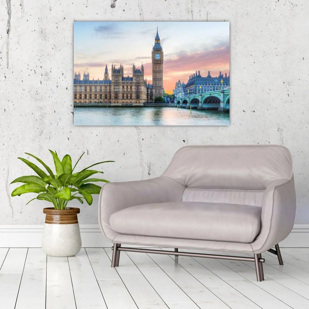 Tablou - Londra în culori pastelate (90x60 cm)