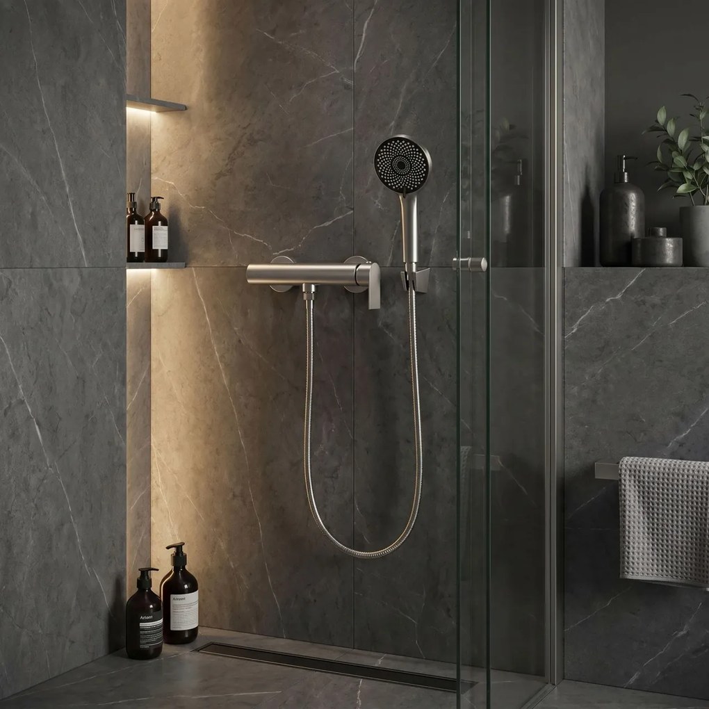 Baterie de duș Rea Hunter Brushed Nickel