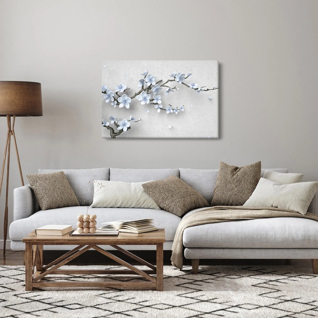 Tablou cu flori albastre (90x60 cm)