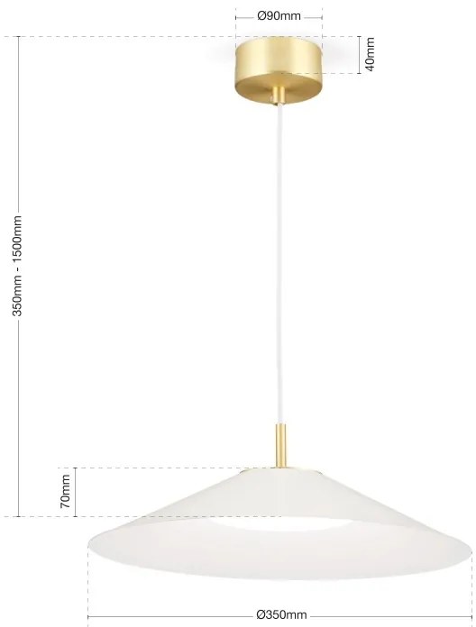 Lustra LED dimabila, Pendul metalic GOURMET White