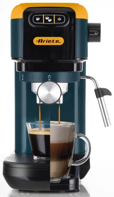 Espressor de cafea Ariete ESPRESSO COLOR 1399/16, 1300W, 15 bar, 1.1 L, Cafea macinata si ESE, Galben