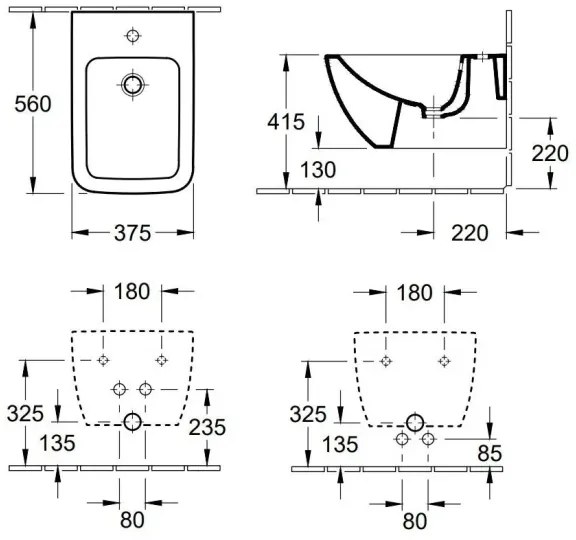 Villeroy & Boch 441100R1 - Bideu suspendat VENTICELLO din ceramică, culoare albă