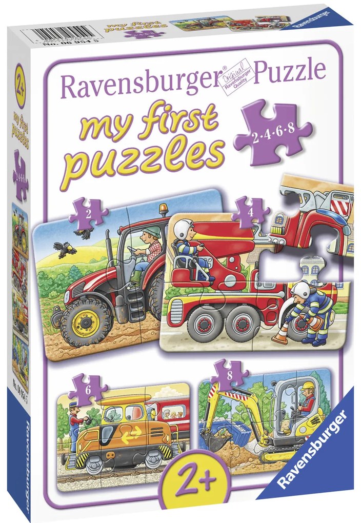 PRIMUL MEU PUZZLE UTILAJE AGRICOLE, 2/4/6/8 PIESE - RAVENSBURGER (RVSPC06954)