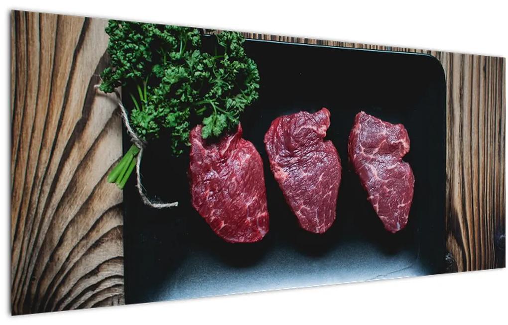 Tablou cu carne pe farfurie (120x50 cm), în 40 de alte dimensiuni noi