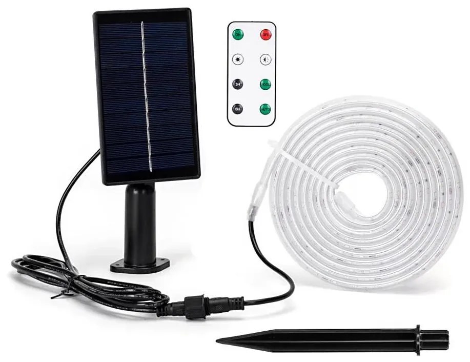 Bandă LED solară dimabilă Aigostar LED/1,6W/3,2V 3 m 6500K IP65 + telecomandă