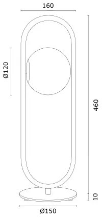 Veioza, lampa de masa design modern Rovetto negru