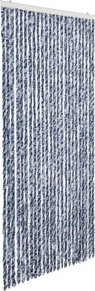 vidaXL Perdea de insecte, albastru, alb, argintiu, 100x220 cm Chenille