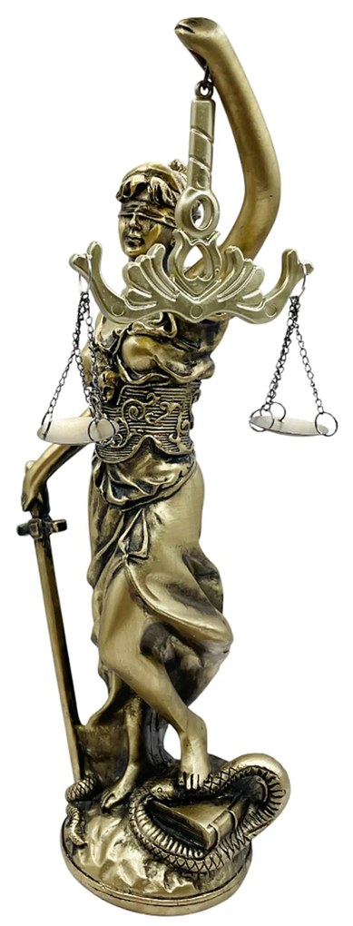 Statueta Zeita Justitiei THEMIS, Auriu, 29cm
