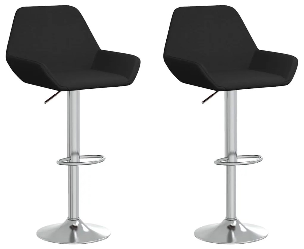 339357 vidaXL Scaune de bar, 2 buc., negru, material textil