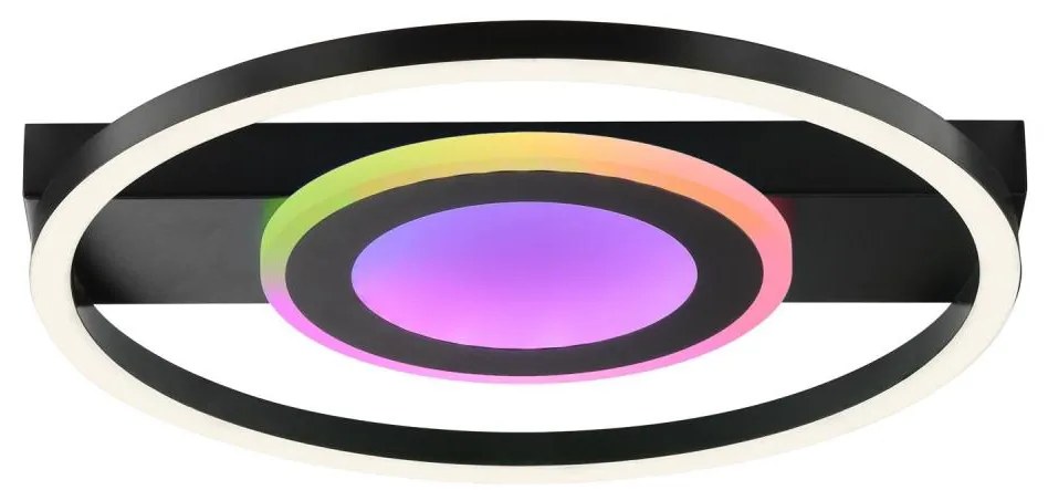 Brilliant MAUREEN plafonier LED RGBW dimmabil 20W/230V 3000-6500K negru + telecomandă