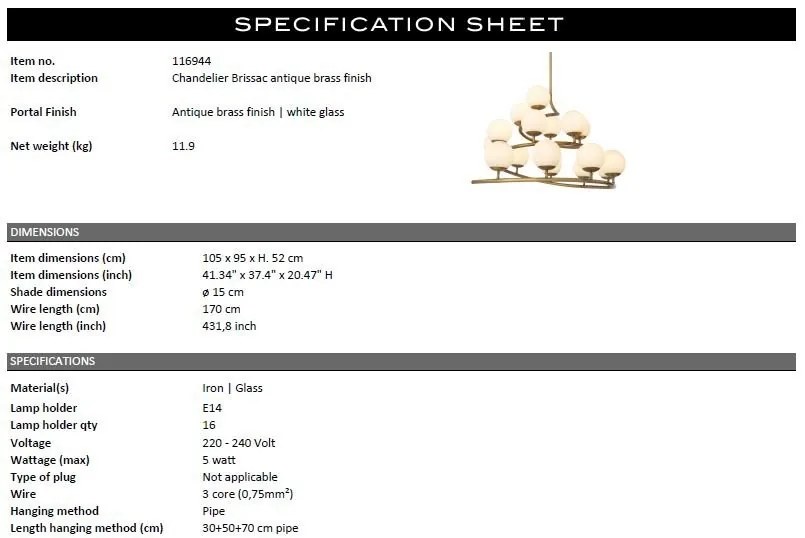 Candelabru design LUX Brissac