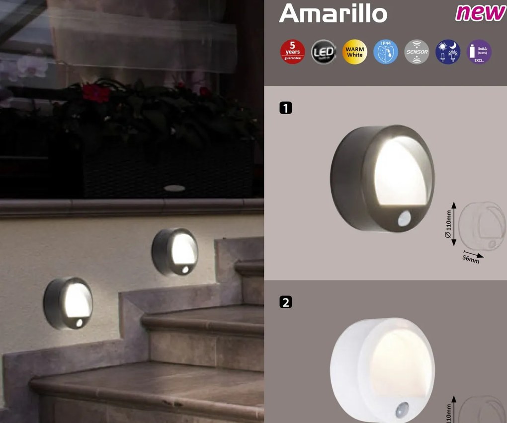 Aplica LED de exterior pentru scari cu senzor de miscare Amarillo alba 7980 RX