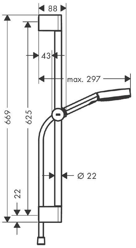 Set de dus Hansgrohe, Pulsify Select 105, 3 jeturi Relaxation si bara de dus, crom