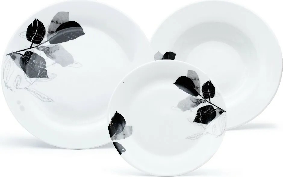 Set de masă din 18 piese Arôme Home Tei, alb extra