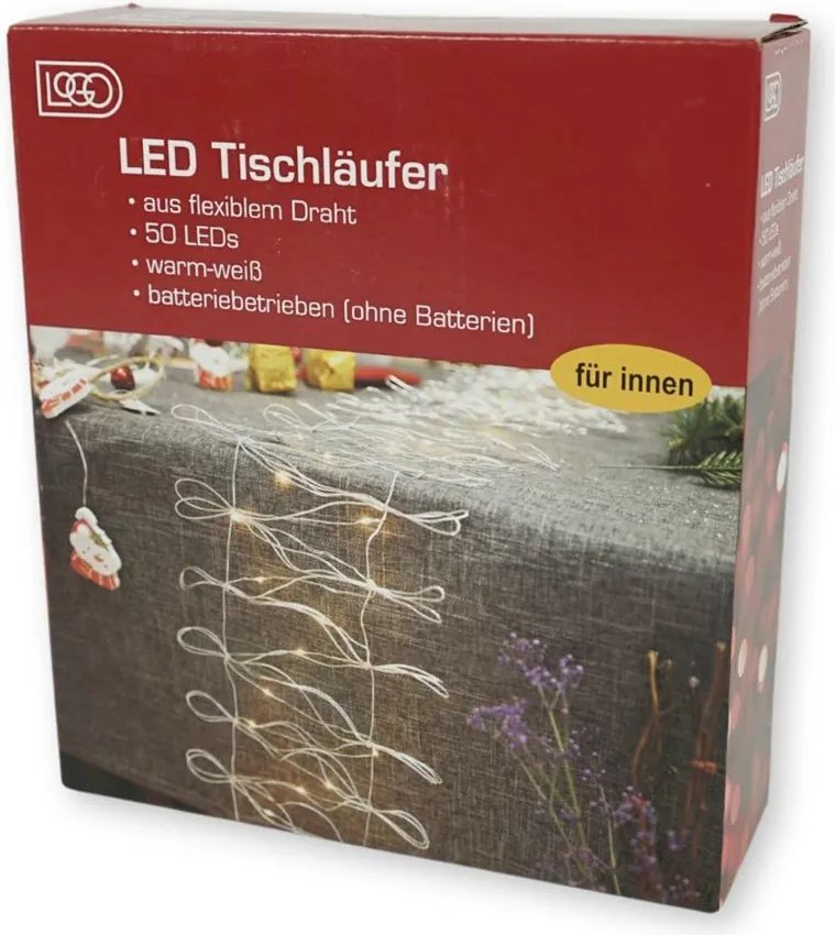 Lant de Craciun 50 LED-uri, traversa masa