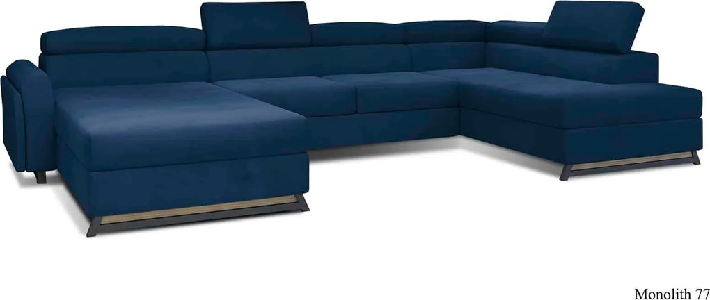 Colțar lemn masiv Formă U Extensibil Joy 370x190cm Personalizabil - Grande 75, Dreapta