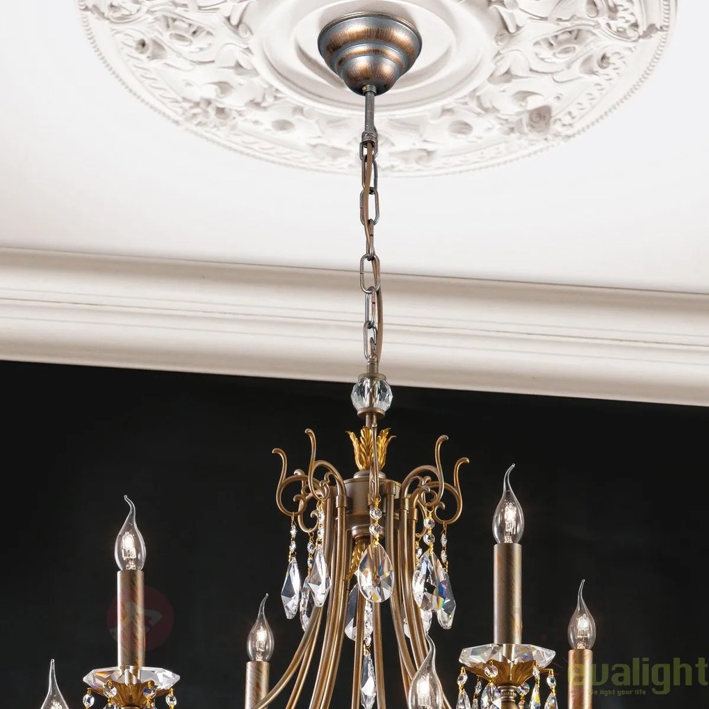 Candelabru LUX super elegant cu 12 brate Miramare LU 2407/8+4 silber-goldOR