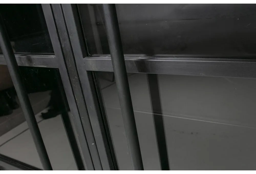 Vitrină neagră din metal 99x170x44 cm Exhibit – WOOOD