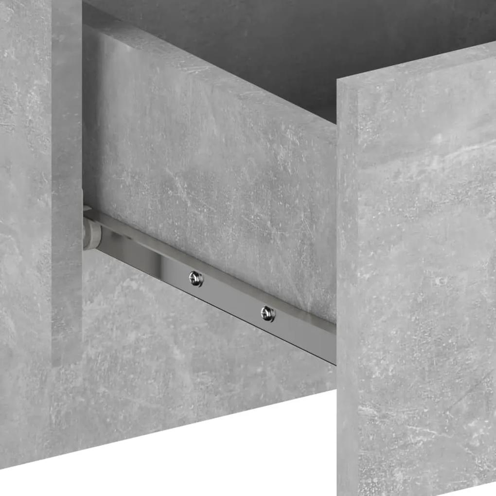 Noptiere de perete, 2 buc., gri beton, lemn prelucrat 2, Gri beton