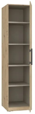 Dulap pentru haine MARO, 51 x 213 cm, finisaj stejar Artisan