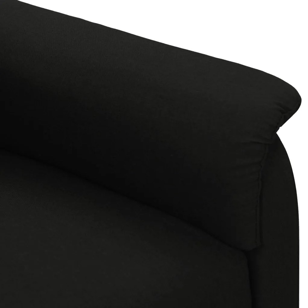 Fotoliu de masaj rabatabil electric, negru, material textil 1, Negru