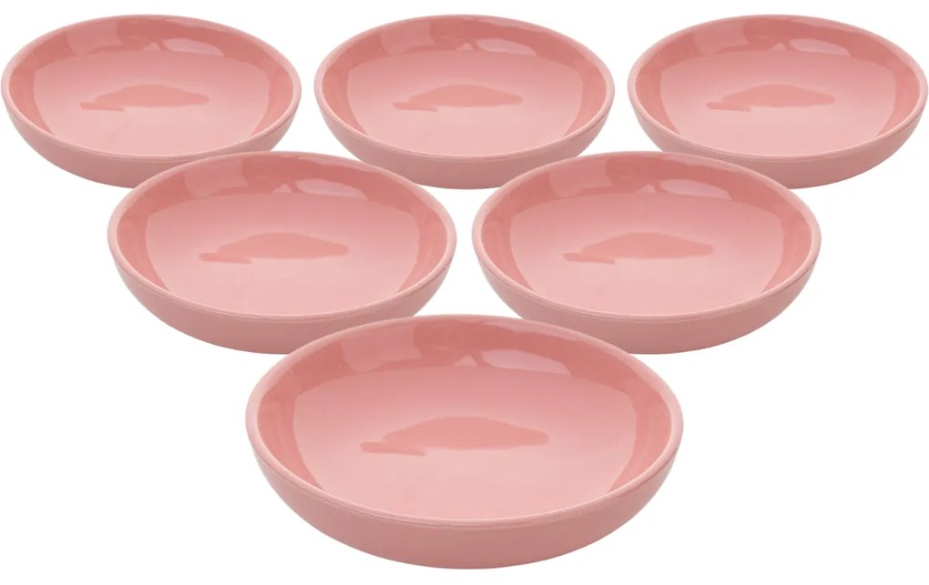 Set de 6 boluri ceramice Lunis 13 cm, roz