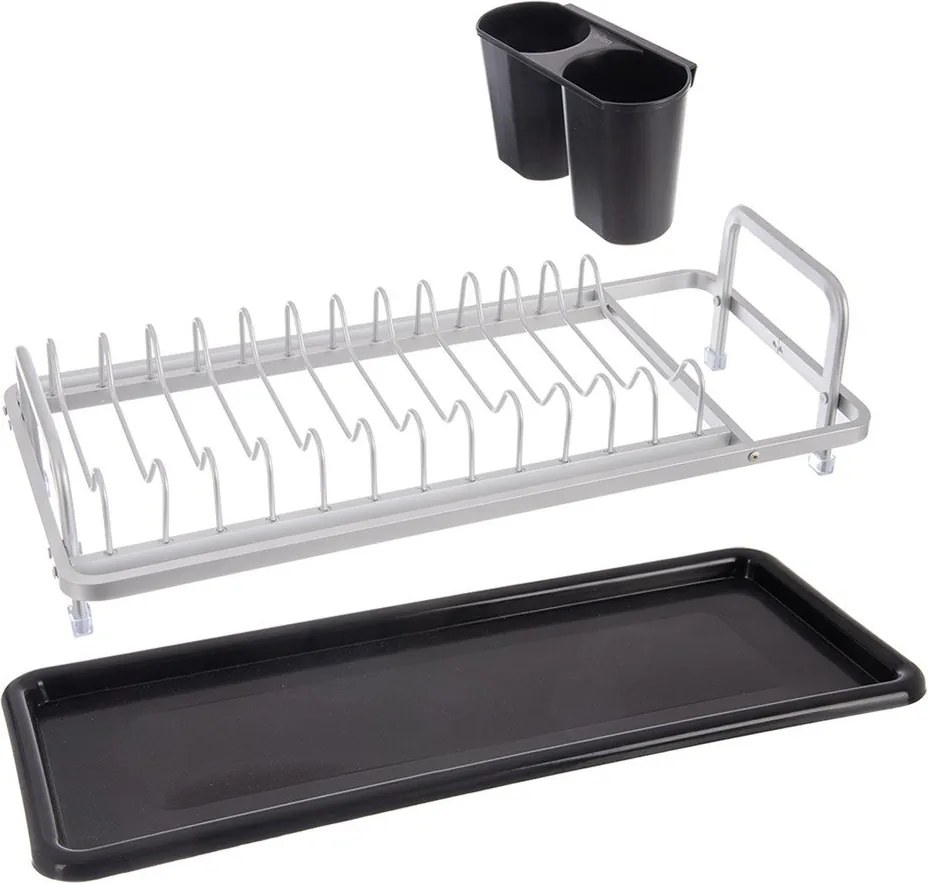 Scurgător de vase alb-negru din metal 41,5x17 cm Deluxe – Orion