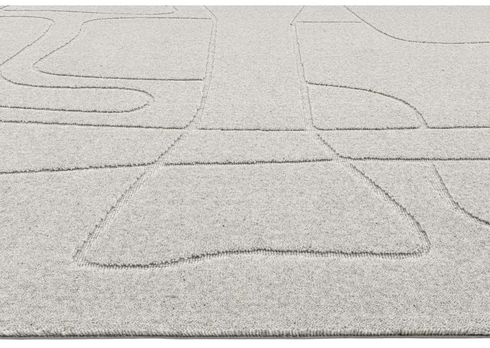 Covor gri deschis din lână 200x300 cm Morphic – Agnella