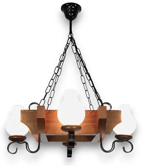 Lustră pe lanț Brilagi QUEEN 4xE14/40W/230V fag/nuc